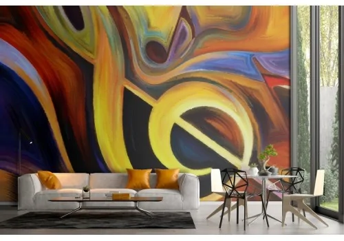 Wallpaper of treble clef and abstract notes 2