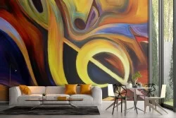 Wallpaper of treble clef and abstract notes