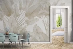 Carta da Parati foglie tropicali acquerello