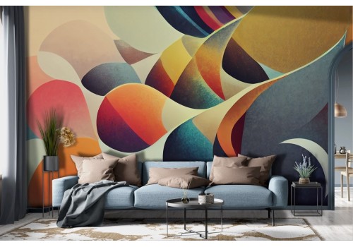 Artistic wallpaper vintage colorful drops