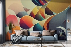 Artistic wallpaper vintage colorful drops