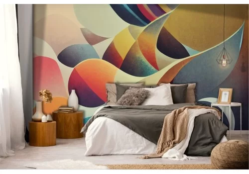 Carta da parati artistica gocce colorate vintage 2