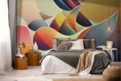 Artistic Adhesive Wallpaper colorful vintage drops