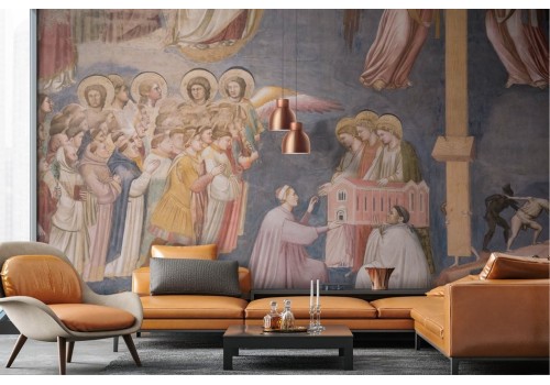 Nineteenth-century vintage painted wallpaper 2