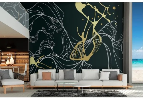 Abstract luxury wallpaper with waves and color lines