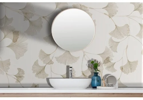 Golden leaves wallpaper on white background 2