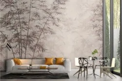 Adhesive Wallpaper with tropical forest trees