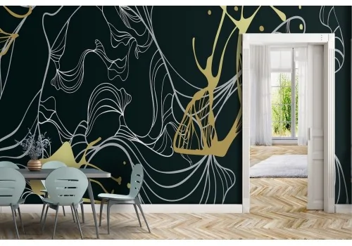 Carta da Parati onde e linee di colore astratto luxury 2