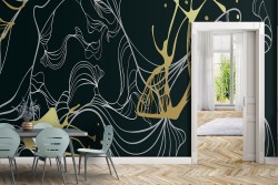 Abstract luxury wallpaper with waves and colored lines