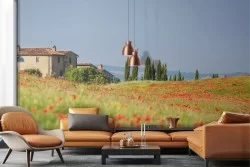 Adhesive Wallpaper landscape blooming hills