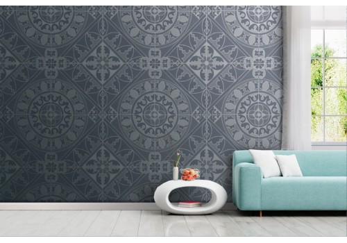 Vintage grey geometric wallpaper