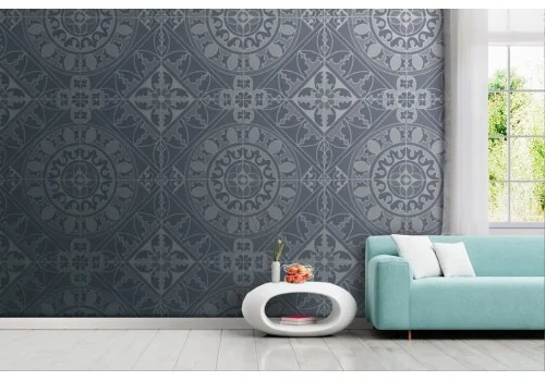 Vintage grey geometric wallpaper -a252