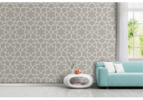 Geometric wallpaper ivory background