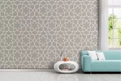 Geometric wallpaper ivory background
