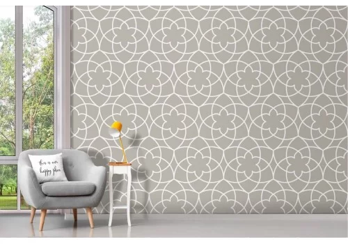 Carta da parati geometrica sfondo avorio 2