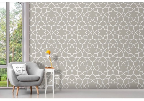 Geometric wallpaper ivory background 2