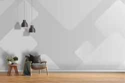 Geometric wallpaper white squares