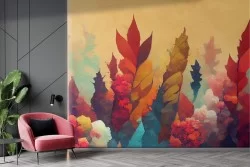 Autumn painted wallpaper