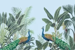 Carta da Parati Flora e Fauna Paesaggi e Natura animali Foglie Tropicale