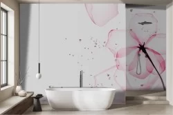 Carta da parati astratta fiori rosa