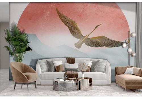 Zen wallpaper with sea bird and sun 2