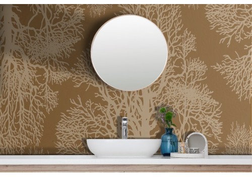 Painted wallpaper trees brown background 2