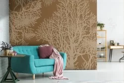 Wallpaper painted trees