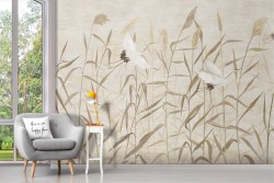 Oriental Zen Birds Wallpaper