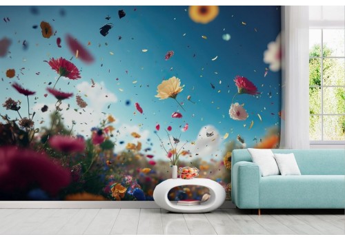 Carta da parati primavera fiori colori