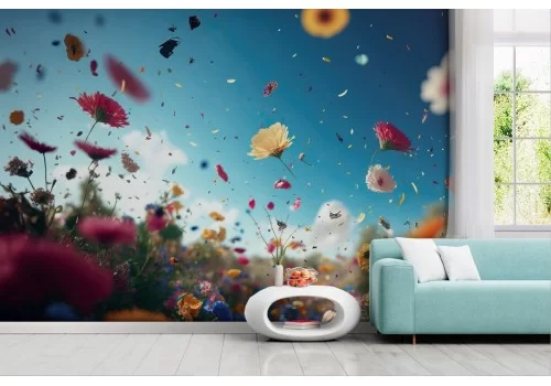 Carta da parati primavera fiori colori