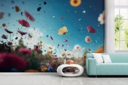 Carta da parati primavera fiori colori