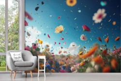 Carta da Parati Adesiva primavera fiori colori