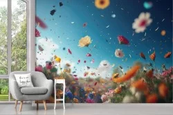 Adhesive Wallpaper Spring Flowers Colors