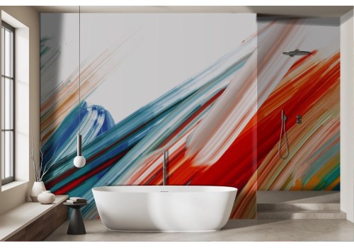 Artistic wallpaper with colorful paint strokes