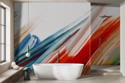 Artistic wallpaper with colorful paint strokes