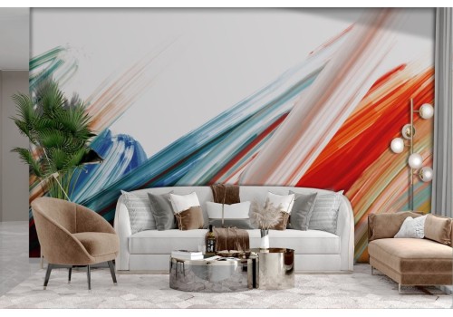 Artistic wallpaper with colorful paint strokes 2