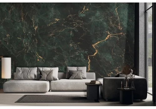 Green petrol and gold marble Wallpaper -a276