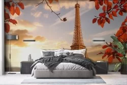 Carta da parati Parigi Tour Eiffel tramonto