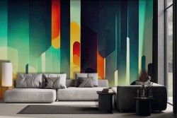 Carta da parati forme geometriche colorate