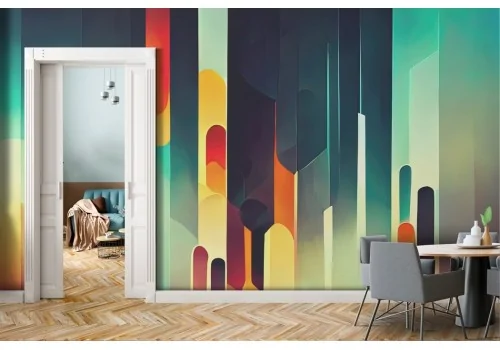 Colorful geometric shapes wallpaper 2