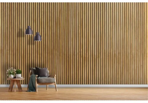 Wood effect striped wallpaper -a286