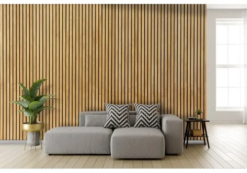 Wood effect striped wallpaper 2