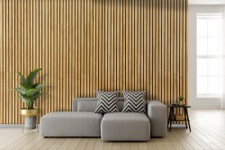 Adhesive Wallpaper with Wood Effect Stripes