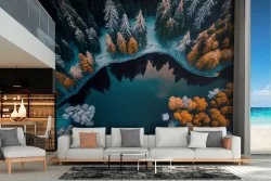 Carta da Parati bosco neve