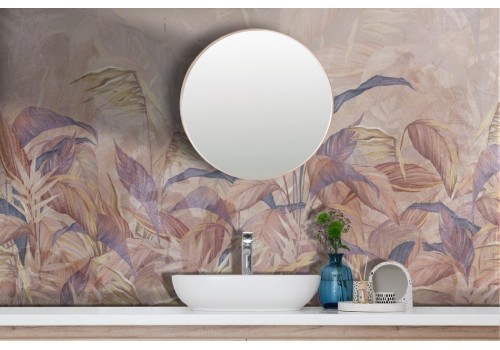 Tropical leaf wallpaper with oriental zen effect 2