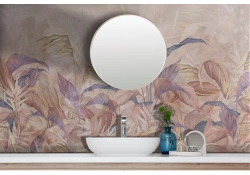 Tropical leaf wallpaper with oriental zen effect 2