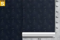 Blue wallpaper surface with gold spots