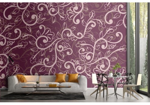 White and purple damask wallpaper 2