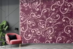 Purple damask wallpaper