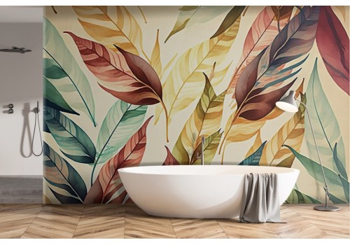 Large autumn leaves wallpaper